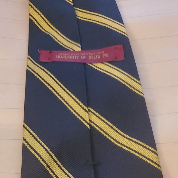 Fraternity of  Delta PSI Men's Neck Tie (Blue & White) - Picture 2 of 2